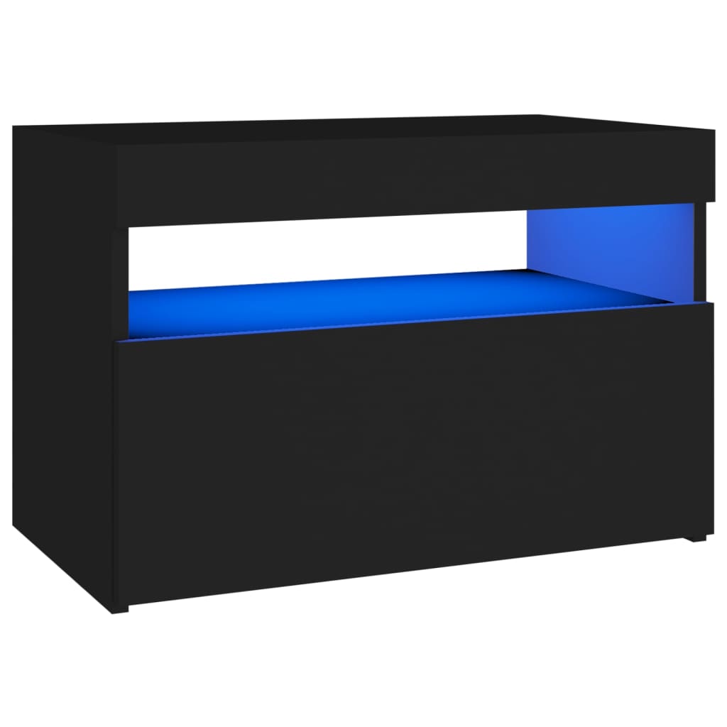 vidaXL Mueble de TV con luces LED negro 60x35x40 cm