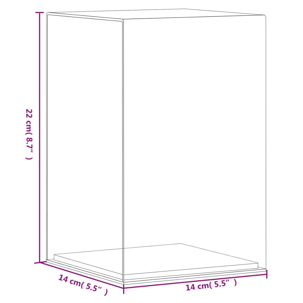 vidaXL Caja de exposición acrílico transparente 14x14x22 cm