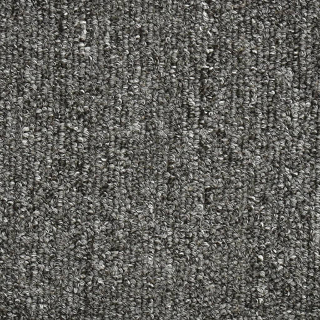 vidaXL Alfombras de peldaños de escalera 15 uds gris oscuro 56x17x3 cm
