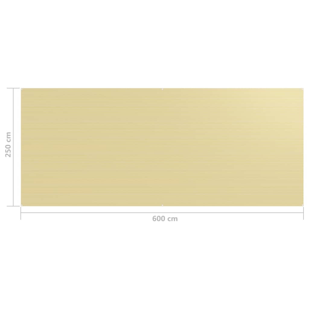 vidaXL Alfombra de tienda de campaña 250x600 cm beige