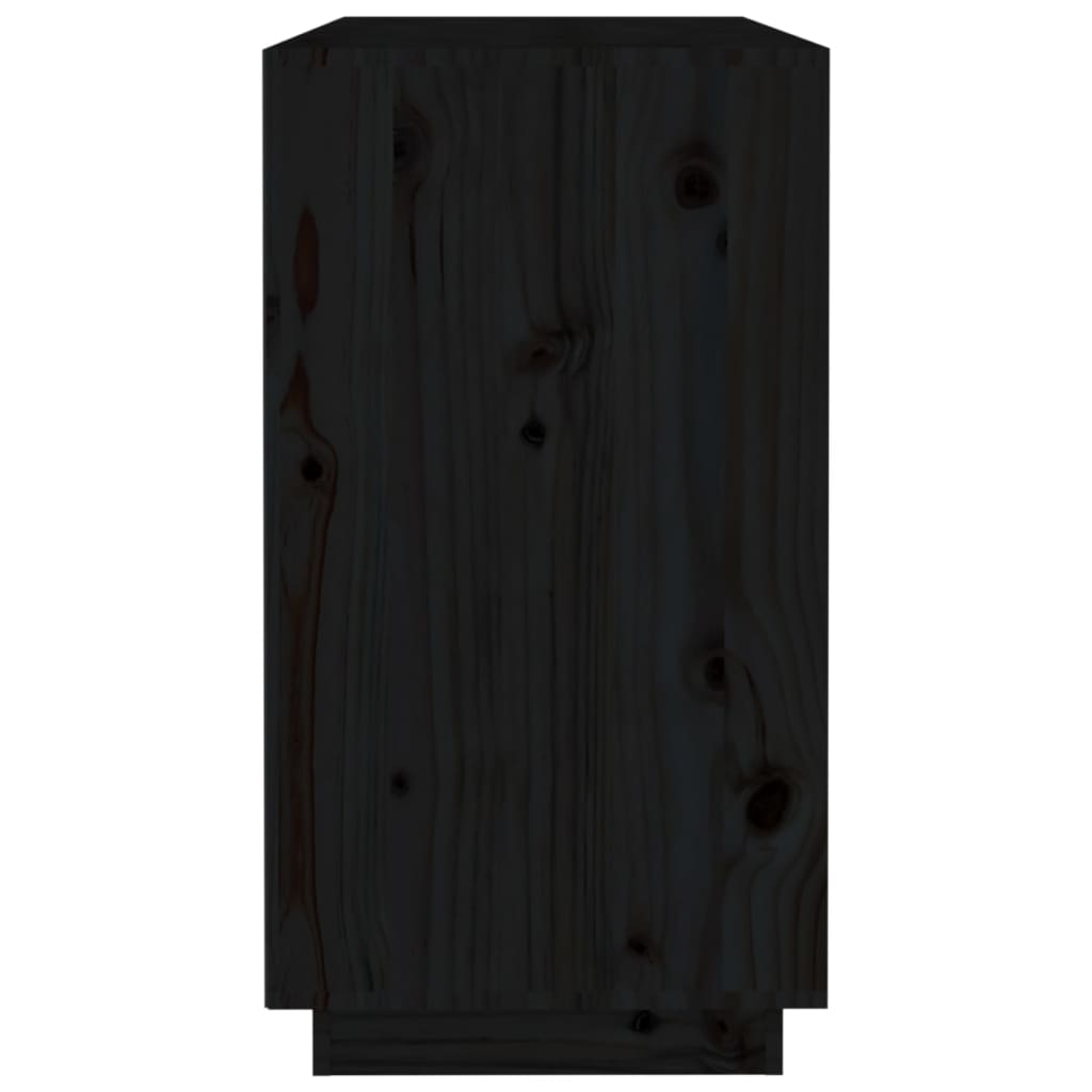 vidaXL Aparador madera maciza de pino negro 100x40x75 cm
