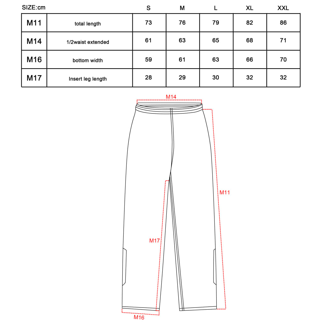 Willex Pantalones impermeables talla M negros 29616