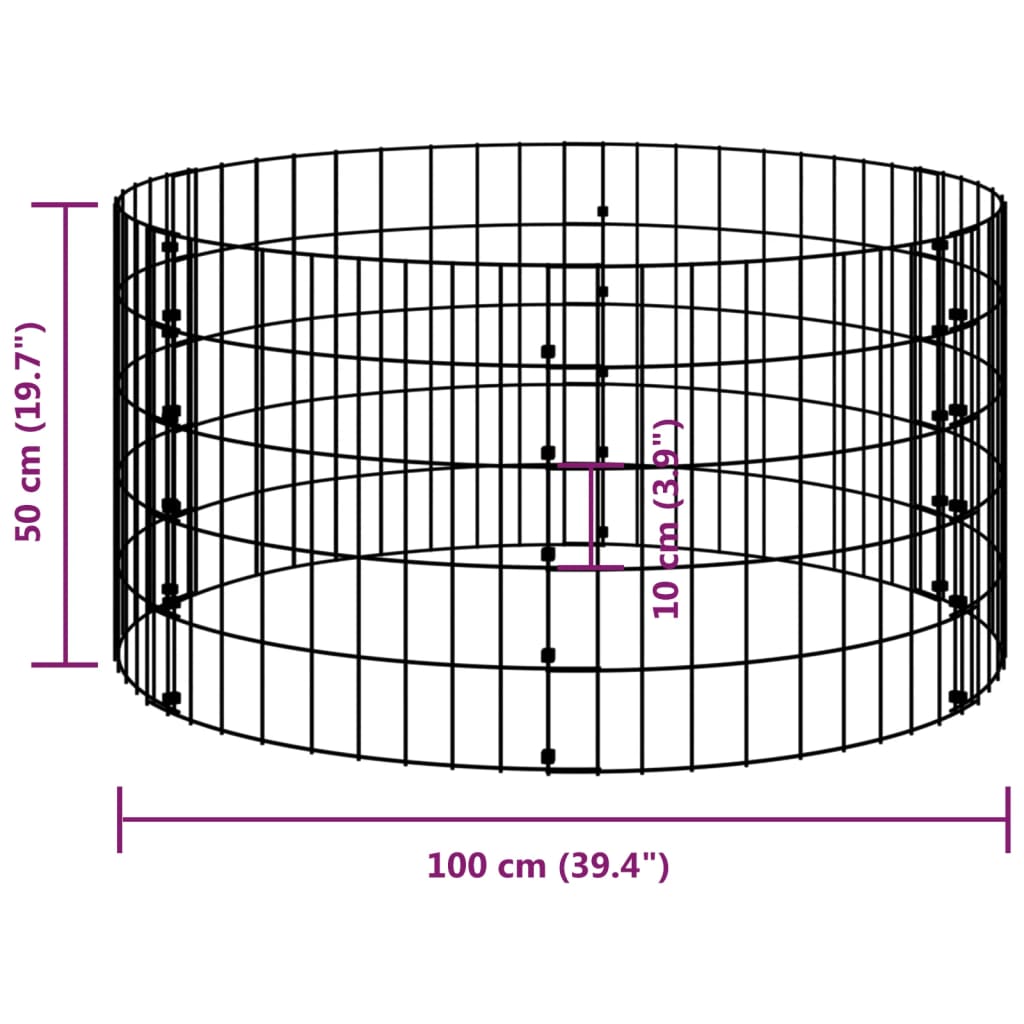 vidaXL Poste circular de gaviones acero galvanizado Ø100x50 cm