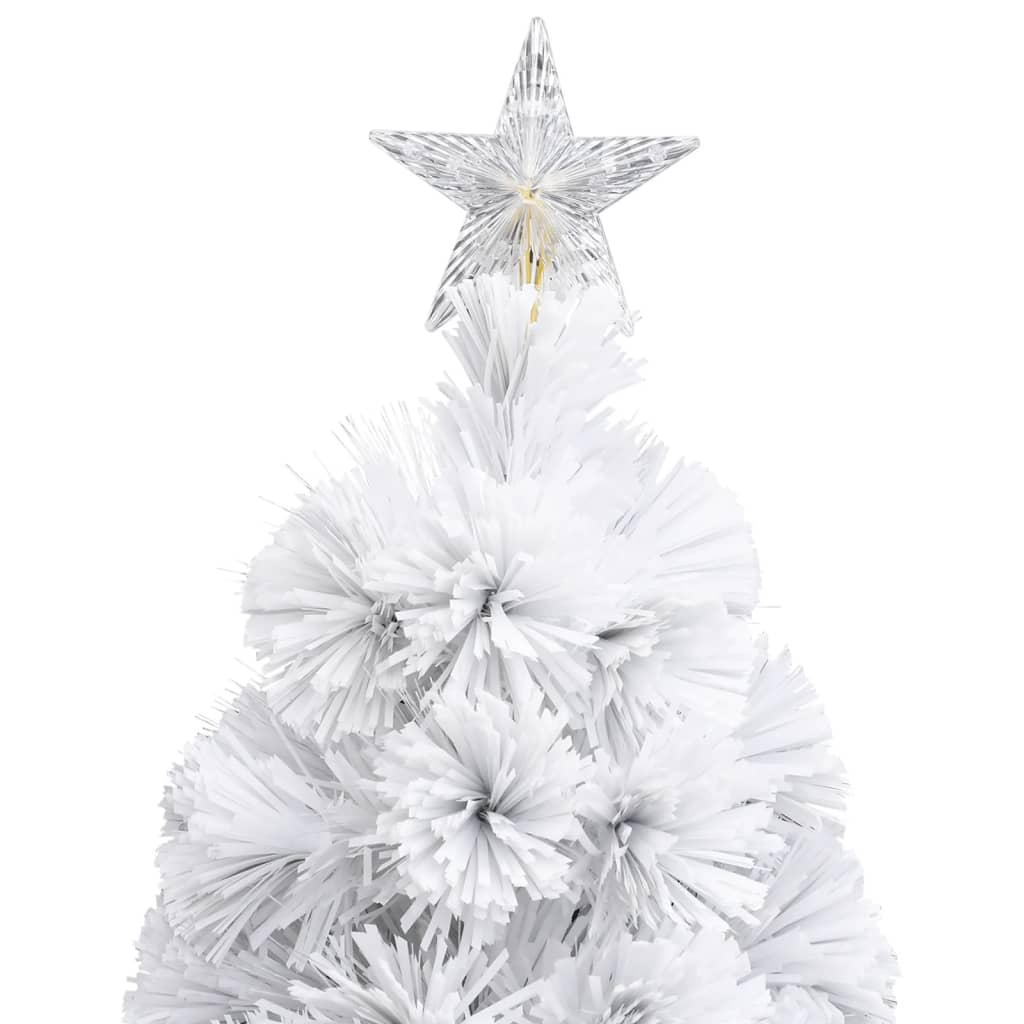 vidaXL Árbol de Navidad artificial con luces fibra óptica blanco 120cm