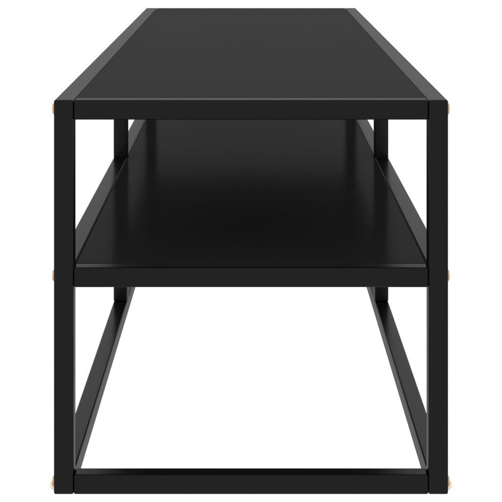 vidaXL Mueble para TV negro con vidrio negro 140x40x40 cm