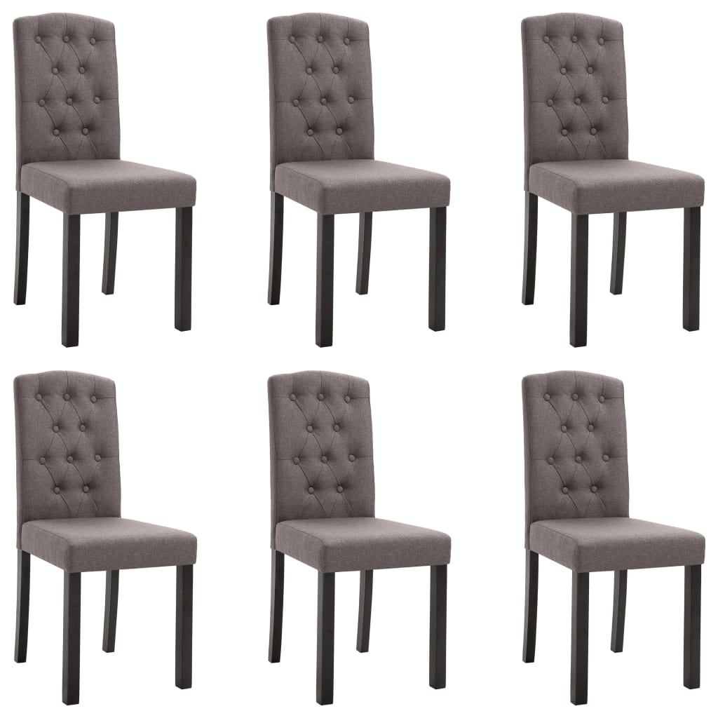 276991 vidaXL Dining Chairs 6 pcs Taupe Fabric(249011+249012)