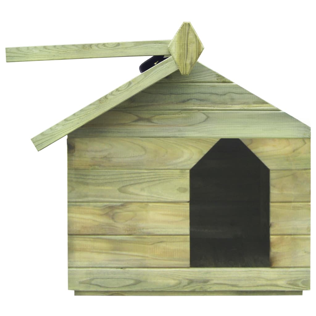 vidaXL Casa de perro de jardín tejado abierto madera pino impregnada