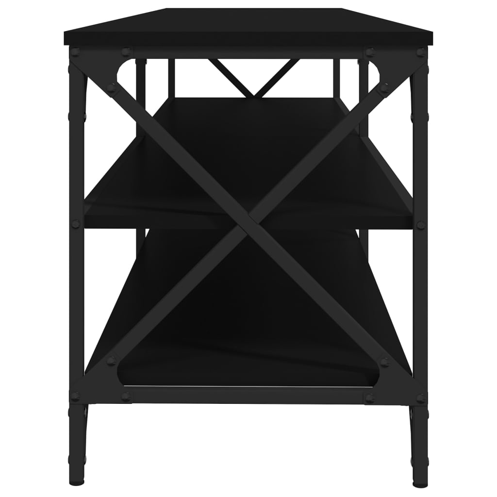vidaXL Mueble de TV madera contrachapada negro 160x40x50 cm