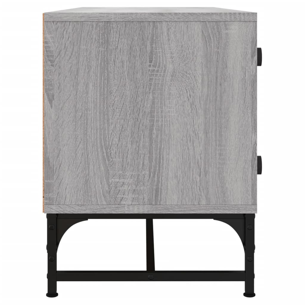 vidaXL Mueble de TV con puertas de vidrio gris Sonoma 102x37x50 cm
