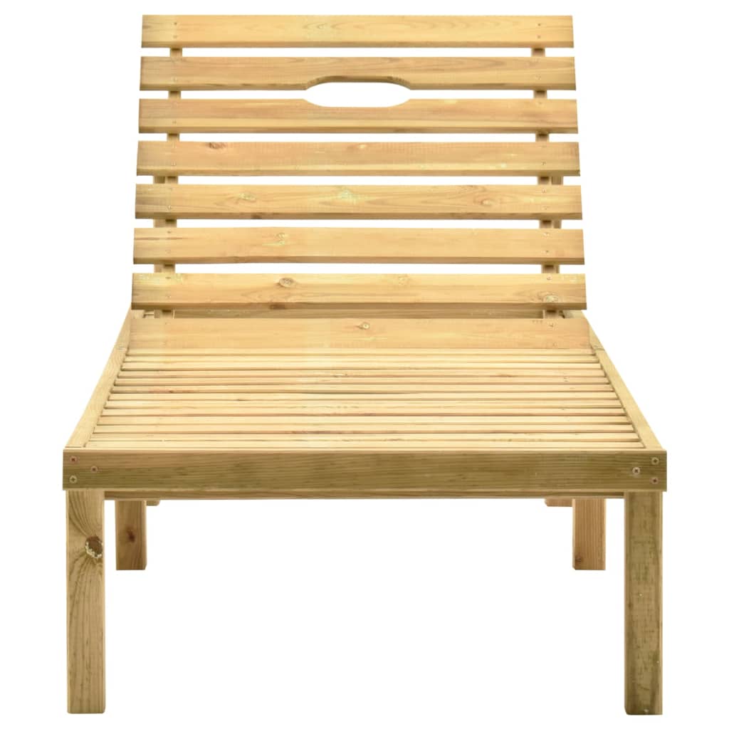vidaXL Tumbona de jardín con mesa de madera de pino impregnada