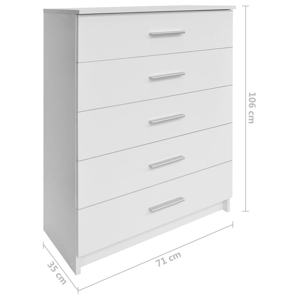 vidaXL Mueble de almacenaje madera ingeniería blanco 71x35x106 cm