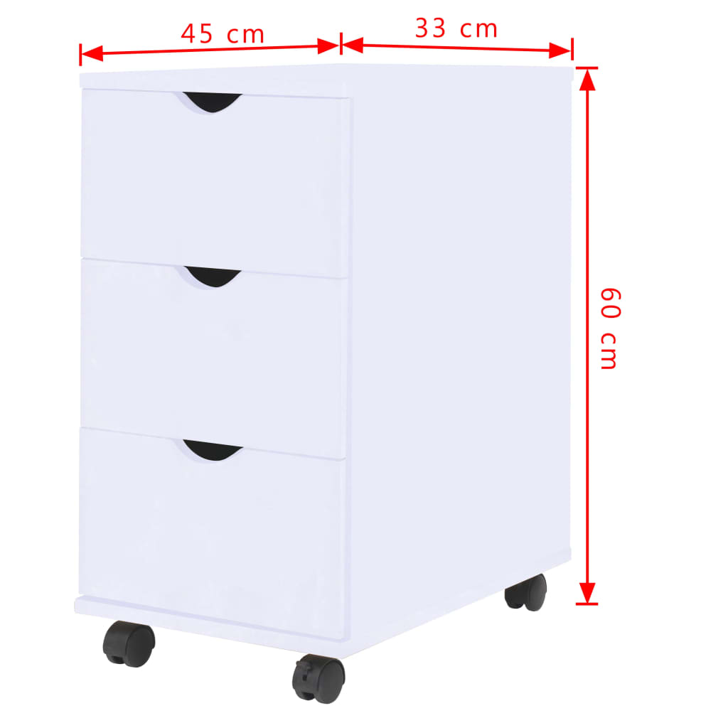 vidaXL Mueble de cajones blanco 33x45x60 cm