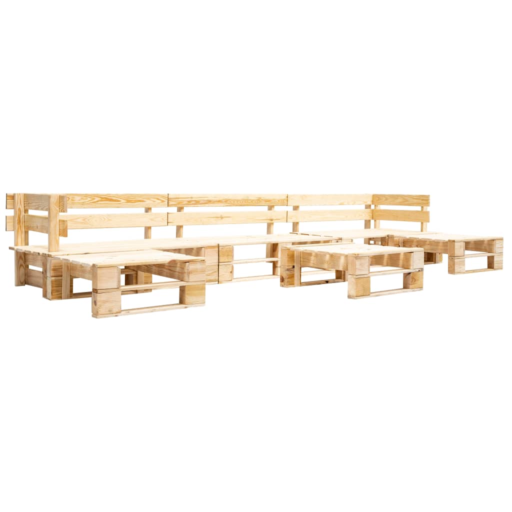 vidaXL Juego de muebles de palets de jardín 6 piezas madera natural
