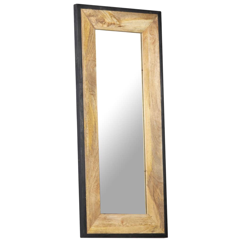 vidaXL Espejo de madera maciza de mango 110x50 cm