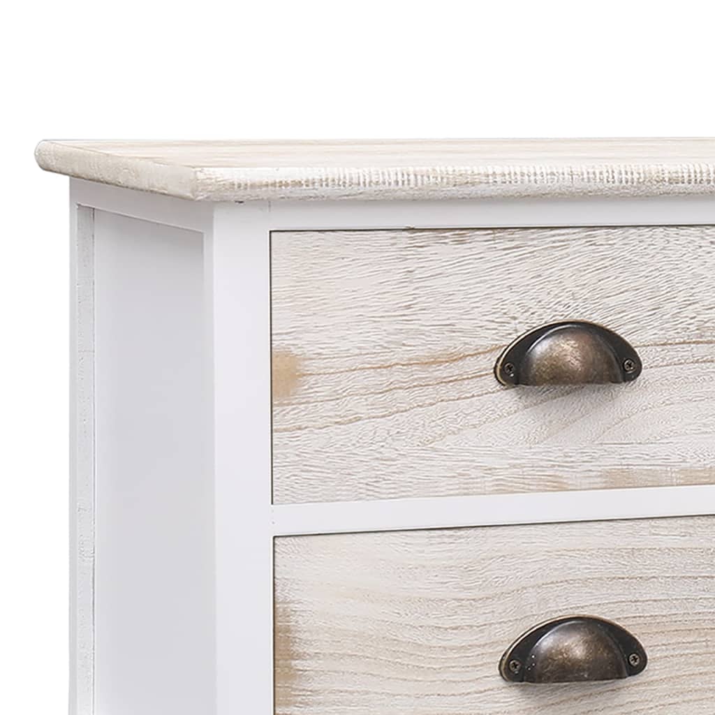 vidaXL Mueble de TV madera paulownia blanco y marrón claro 108x30x40cm
