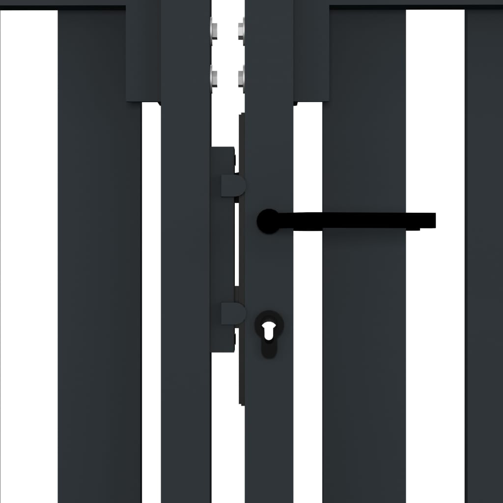 vidaXL Cancela doble de valla de acero gris antracita 306x125 cm