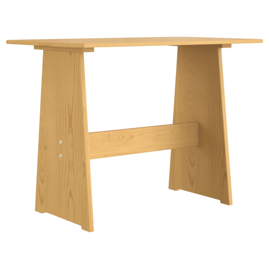 vidaXL Mesa de comedor con banco de madera maciza de pino marrón miel