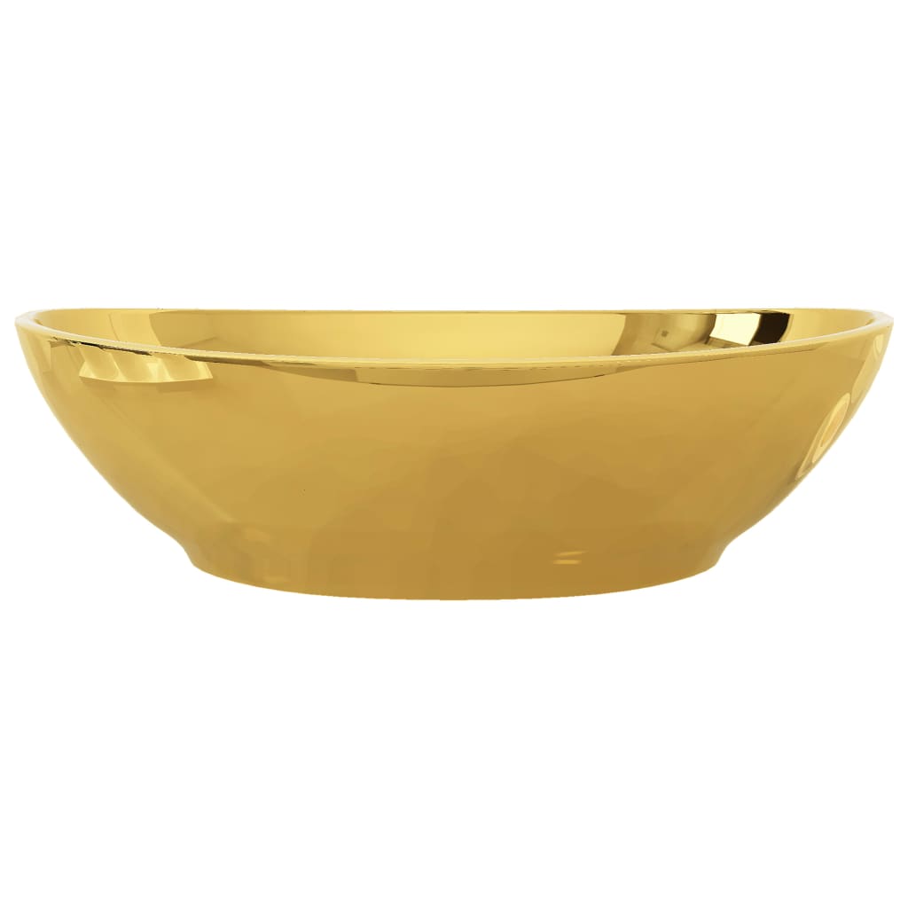 vidaXL Lavabo 40x33x13,5 cm cerámica dorado