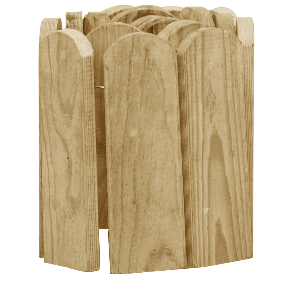 vidaXL Rollos de borde de jardín 3 uds madera pino impregnada 120 cm