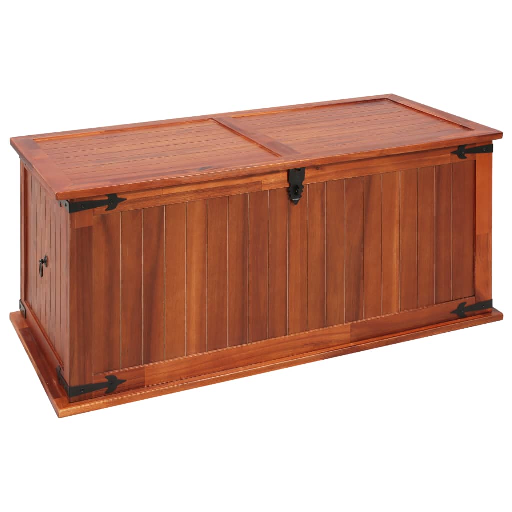 vidaXL Baúl de almacenamiento de madera maciza de acacia 79x34x32 cm