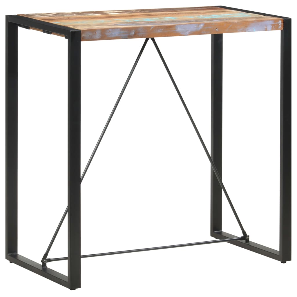 vidaXL Mesa alta de cocina de madera maciza reciclada 110x60x110 cm
