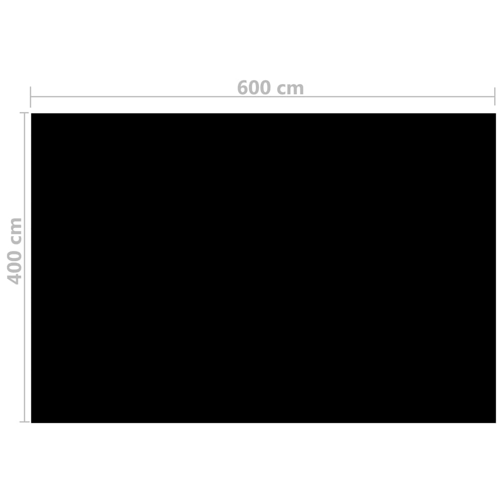 vidaXL Cubierta de piscina rectangular PE negro 600x400 cm