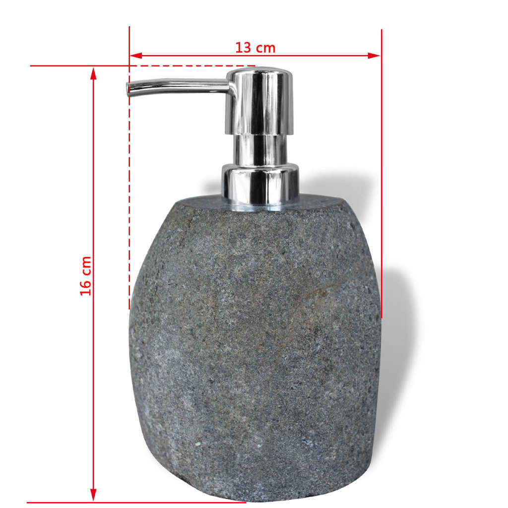 vidaXL Dispensador de jabón Piedra natural 16 cm