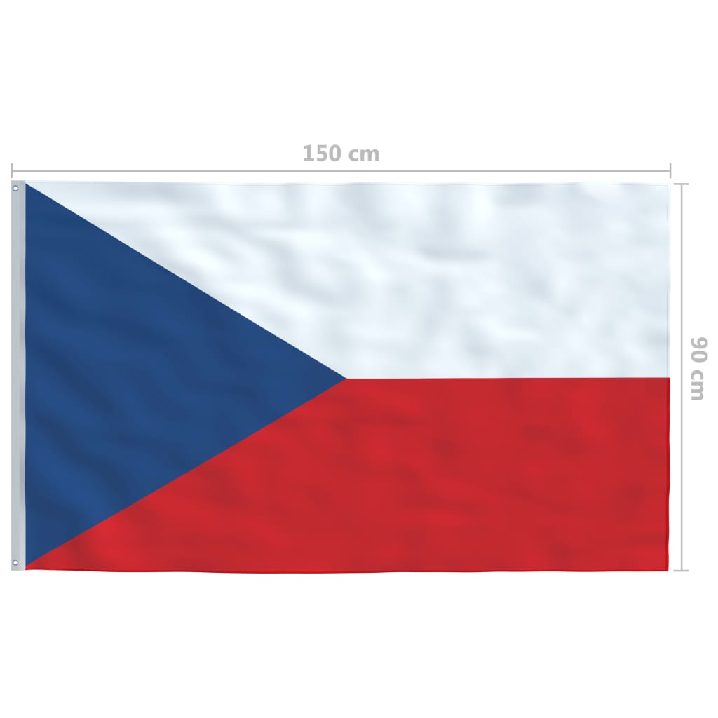vidaXL Bandera de República Checa y mástil de aluminio 6,2 m