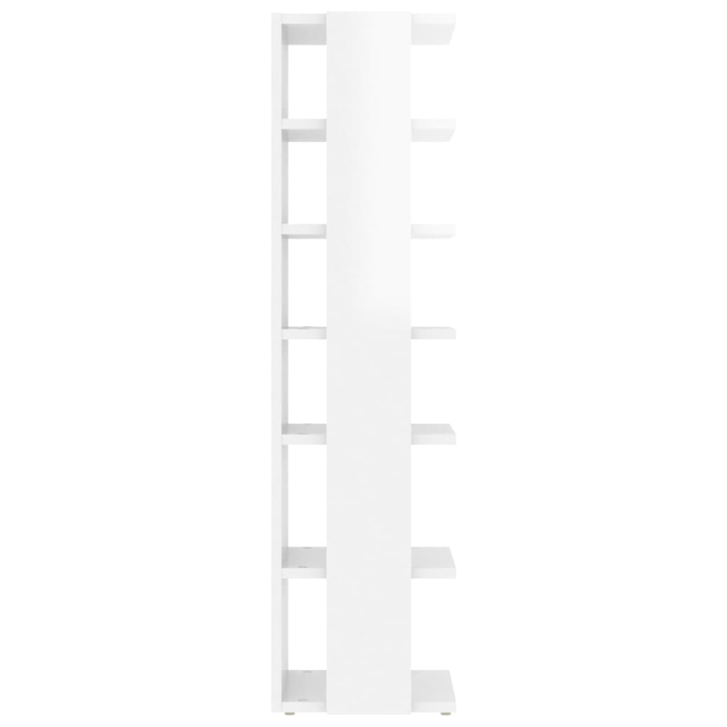 vidaXL Mueble zapatero de aglomerado blanco brillante 25x27x102 cm