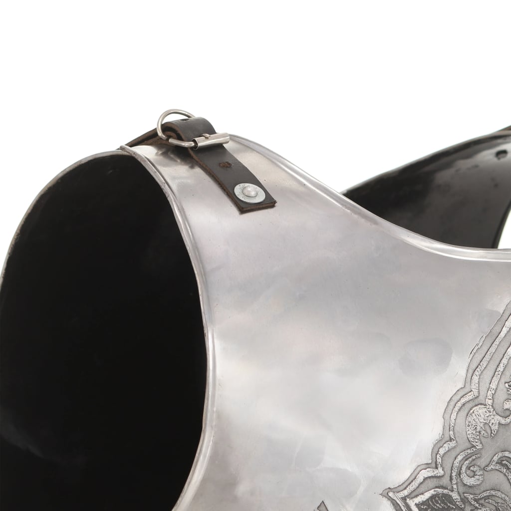 vidaXL Réplica de coraza de armadura medieval LARP acero plateado