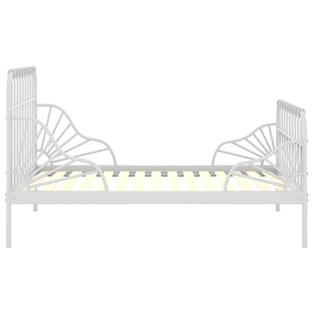 vidaXL Estructura de cama extensible metal blanca 80x130/200 cm