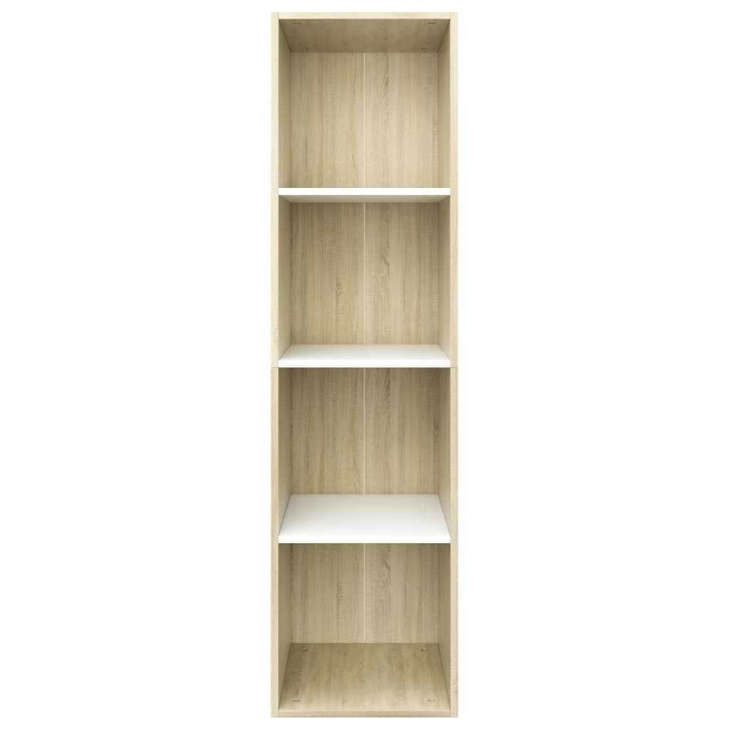 vidaXL Estantería libros madera contrachapada blanco roble 36x30x143cm