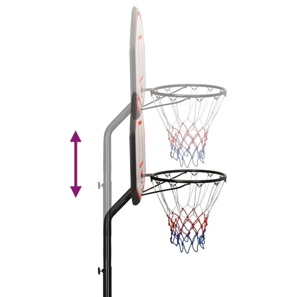 vidaXL Canasta de baloncesto polietileno negro 237-307 cm