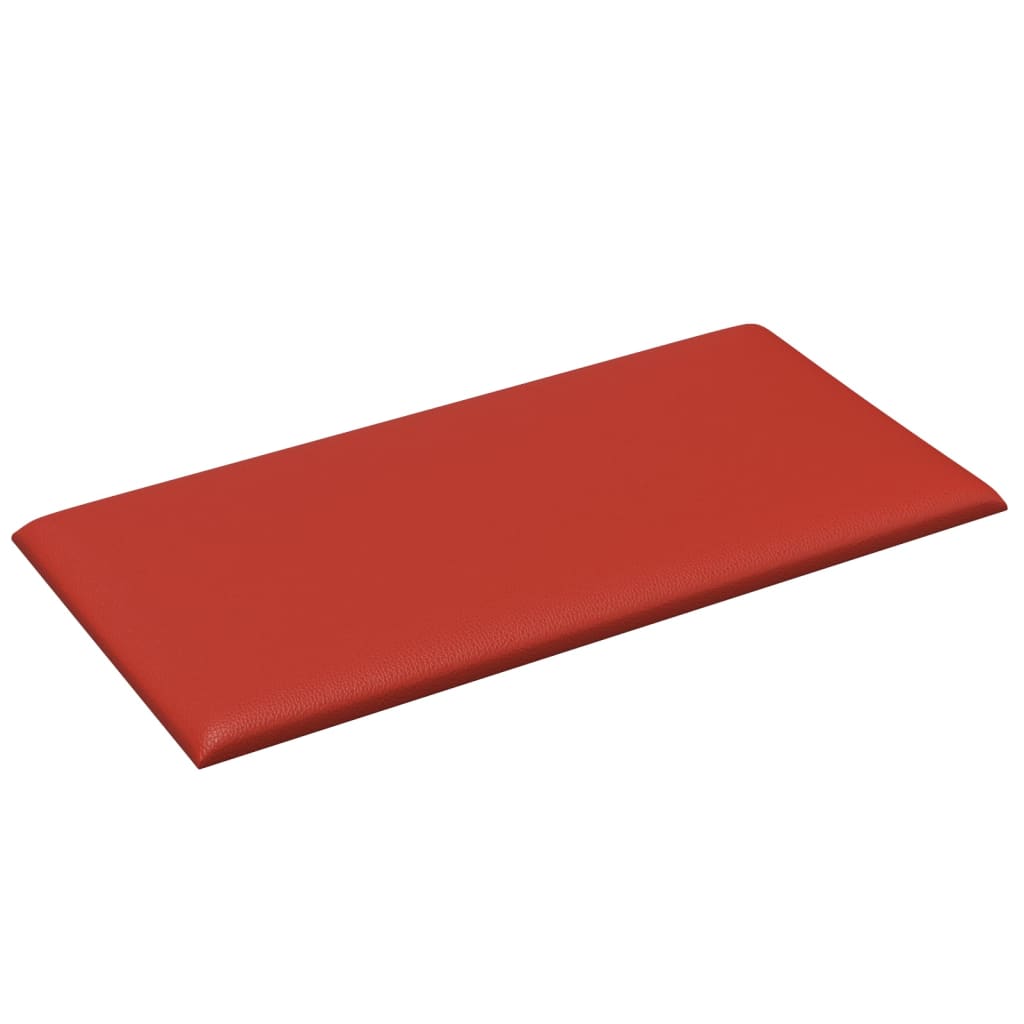 vidaXL Paneles de pared 12 uds cuero sintético rojo 30x15 cm 0,54 m²