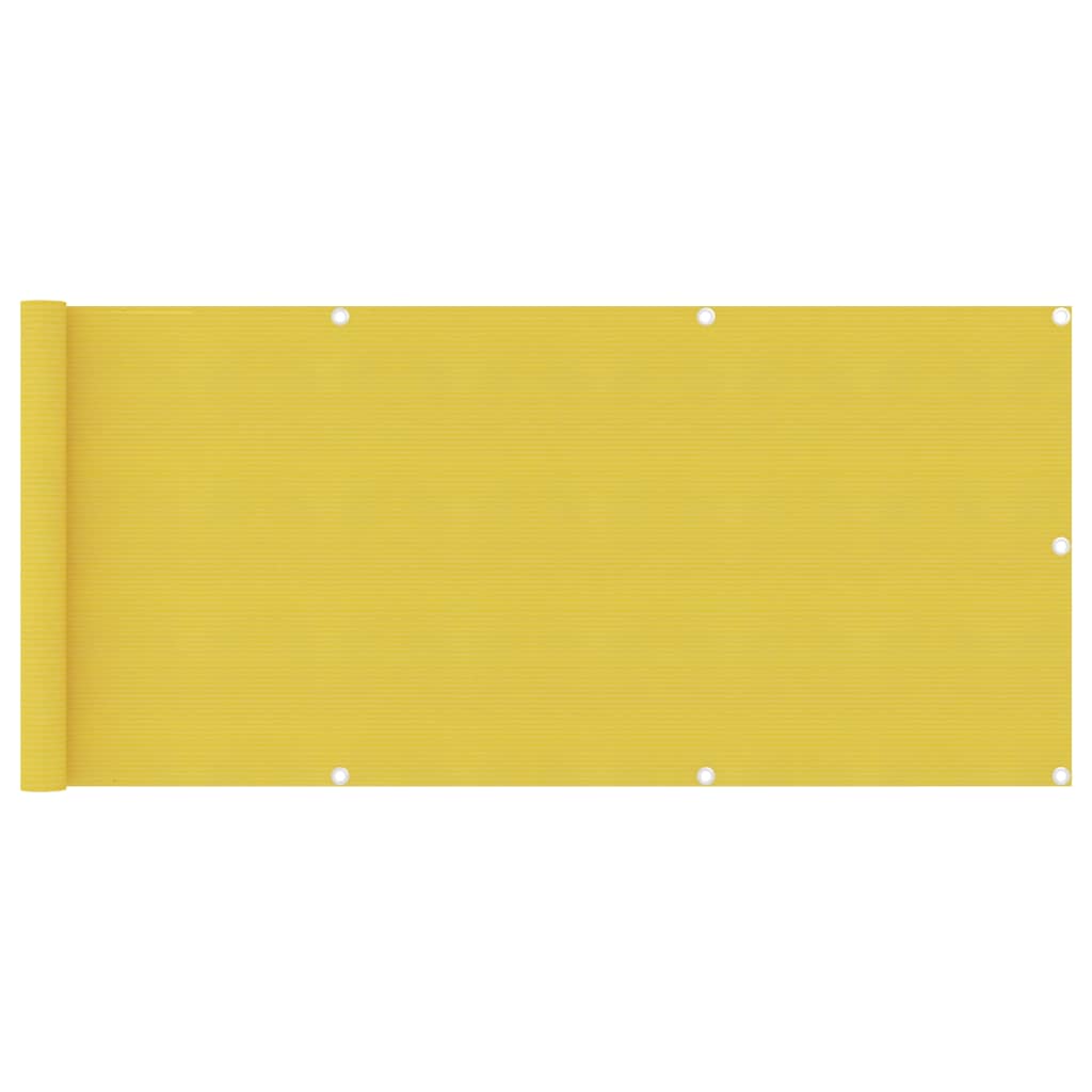 vidaXL Toldo para balcón HDPE amarillo 75x500 cm