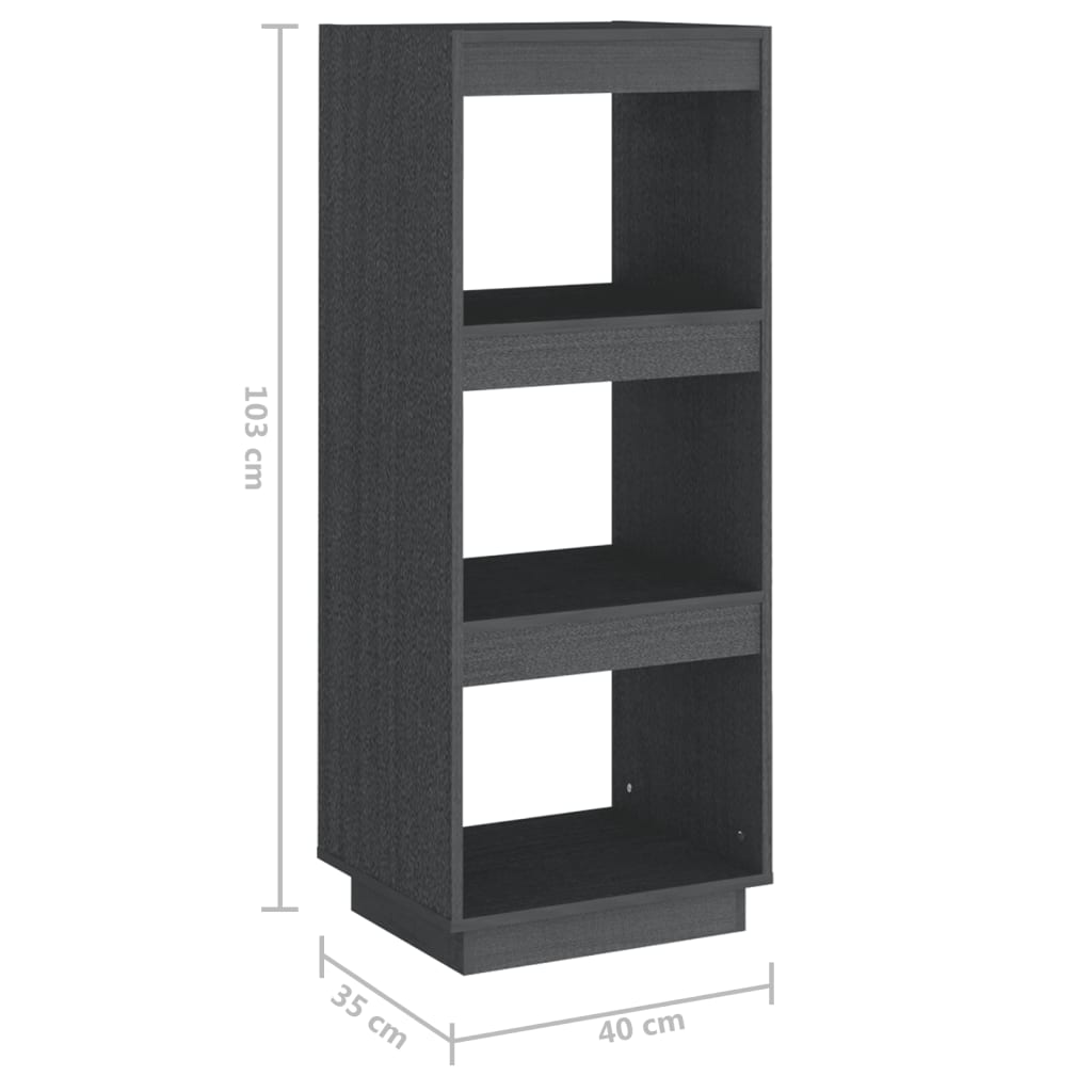vidaXL Estantería/divisor de espacios madera de pino gris 40x35x103 cm