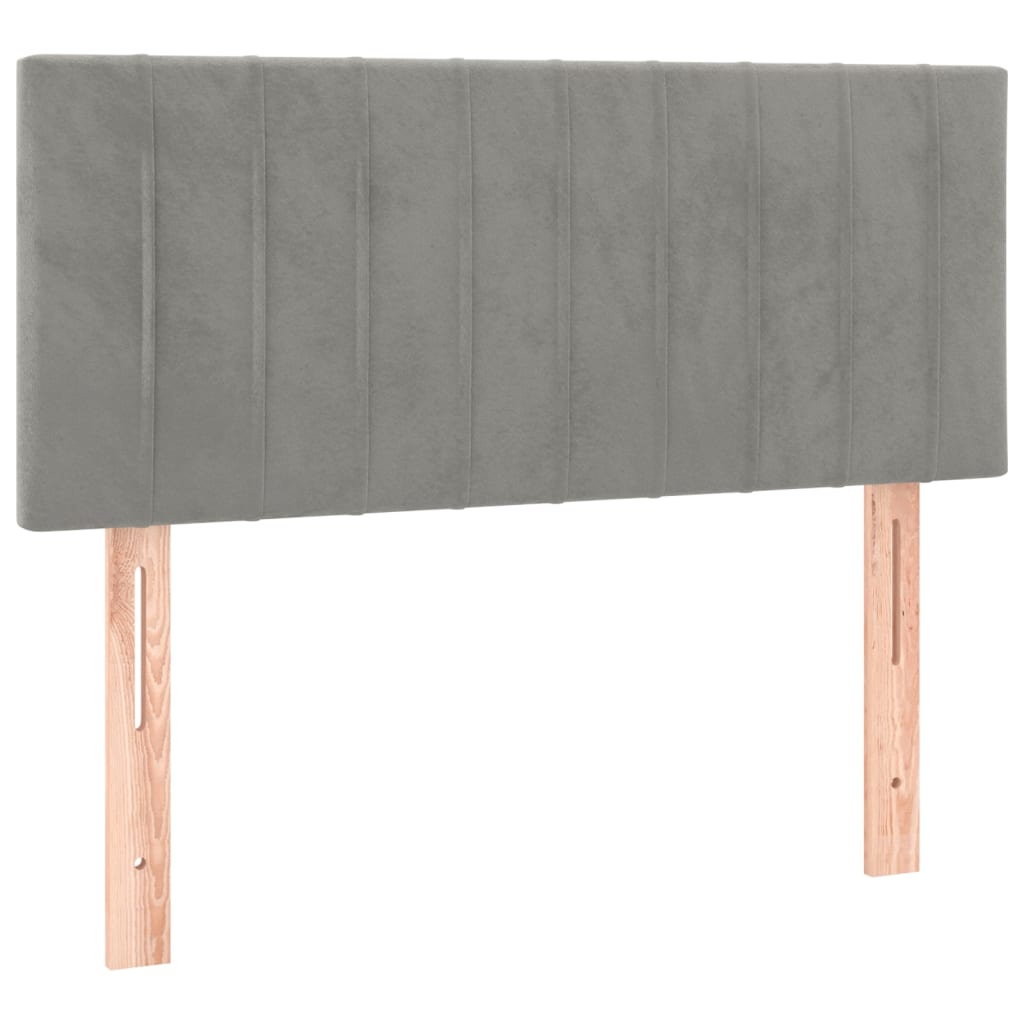 vidaXL Cama box spring con colchón terciopelo gris claro 90x190 cm