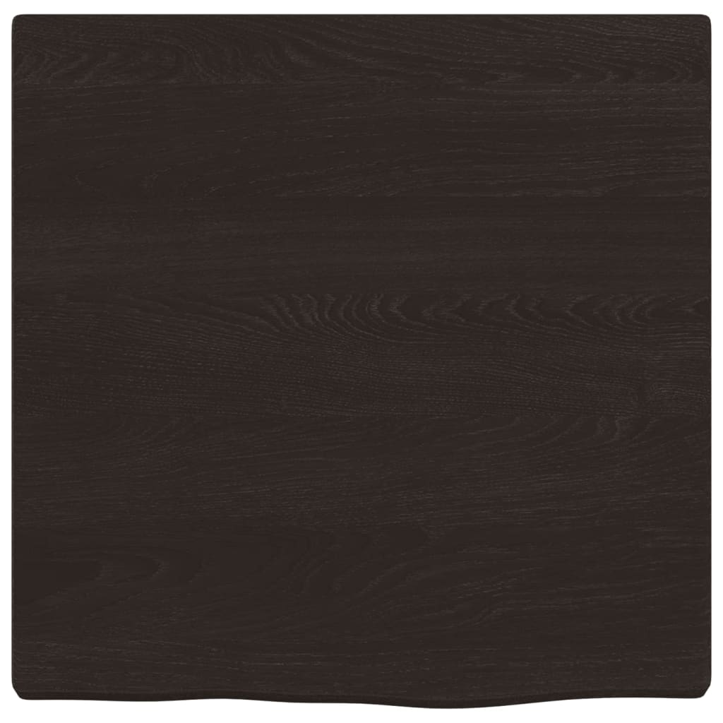 vidaXL Encimera baño madera maciza tratada marrón oscuro 40x40x(2-4)cm