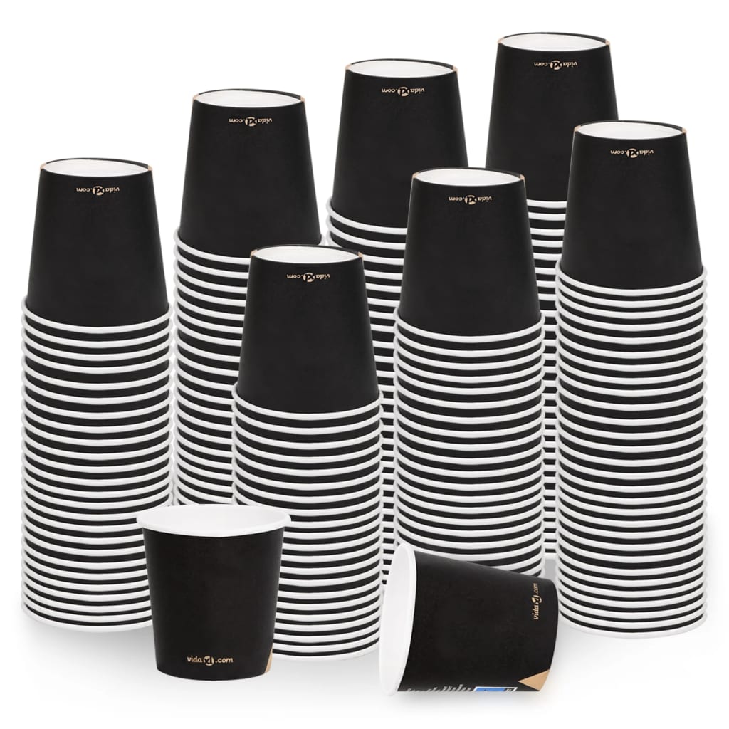 vidaXL Vasos de papel de café 120 ml 250 uds negro