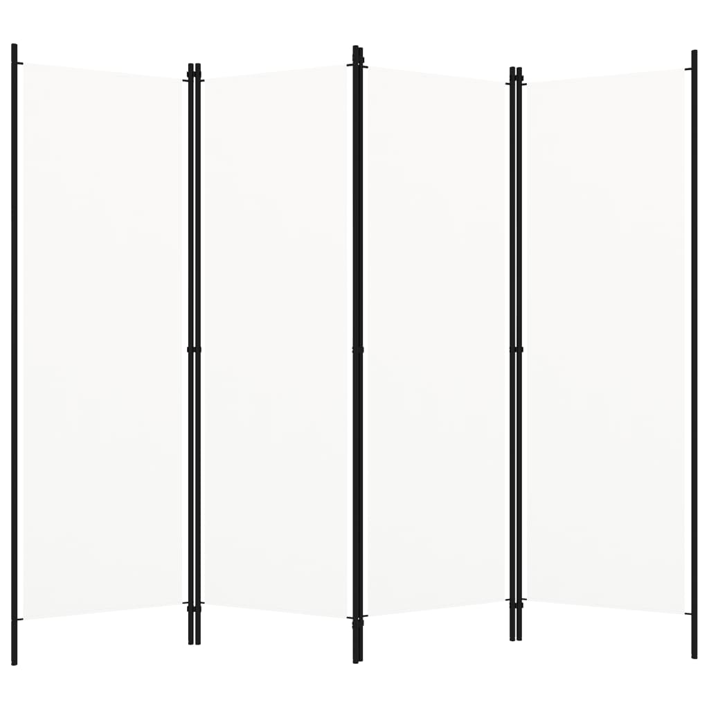 vidaXL Biombo divisor de 4 paneles blanco crema 200x180 cm