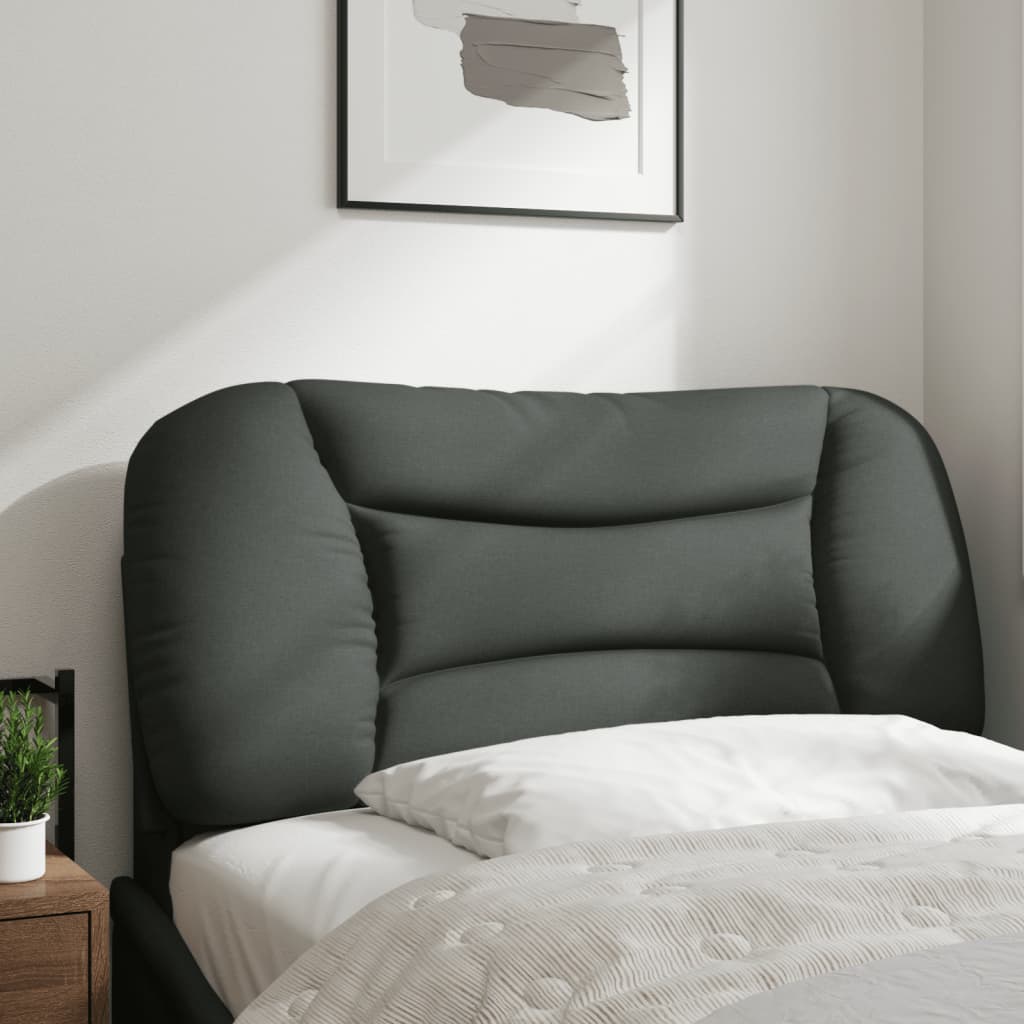 vidaXL Cabecero de cama acolchado tela gris oscuro 80 cm