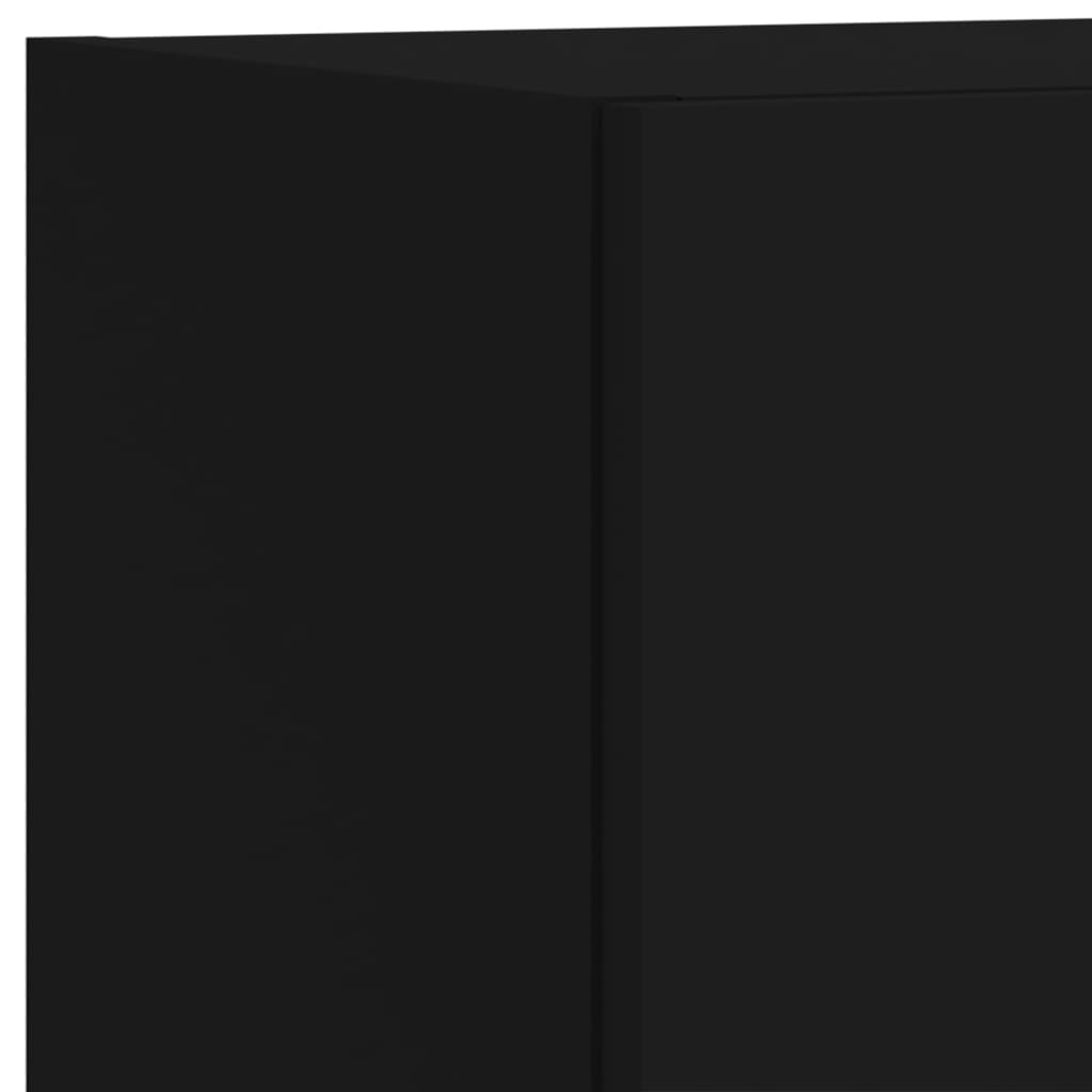 vidaXL Muebles de TV con luces LED 2 uds negro 30,5x30x90 cm