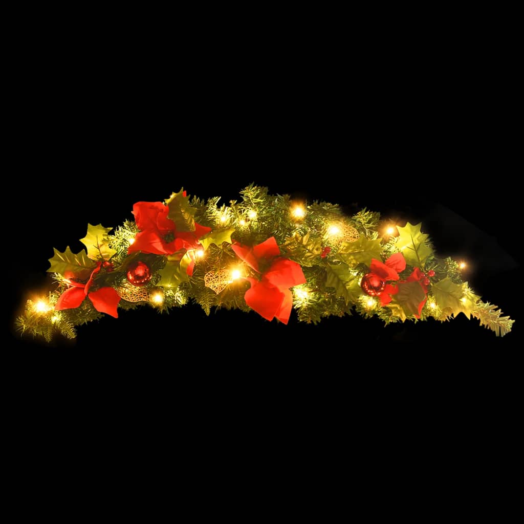 vidaXL Arco de Navidad con luces LED verde 90 cm PVC