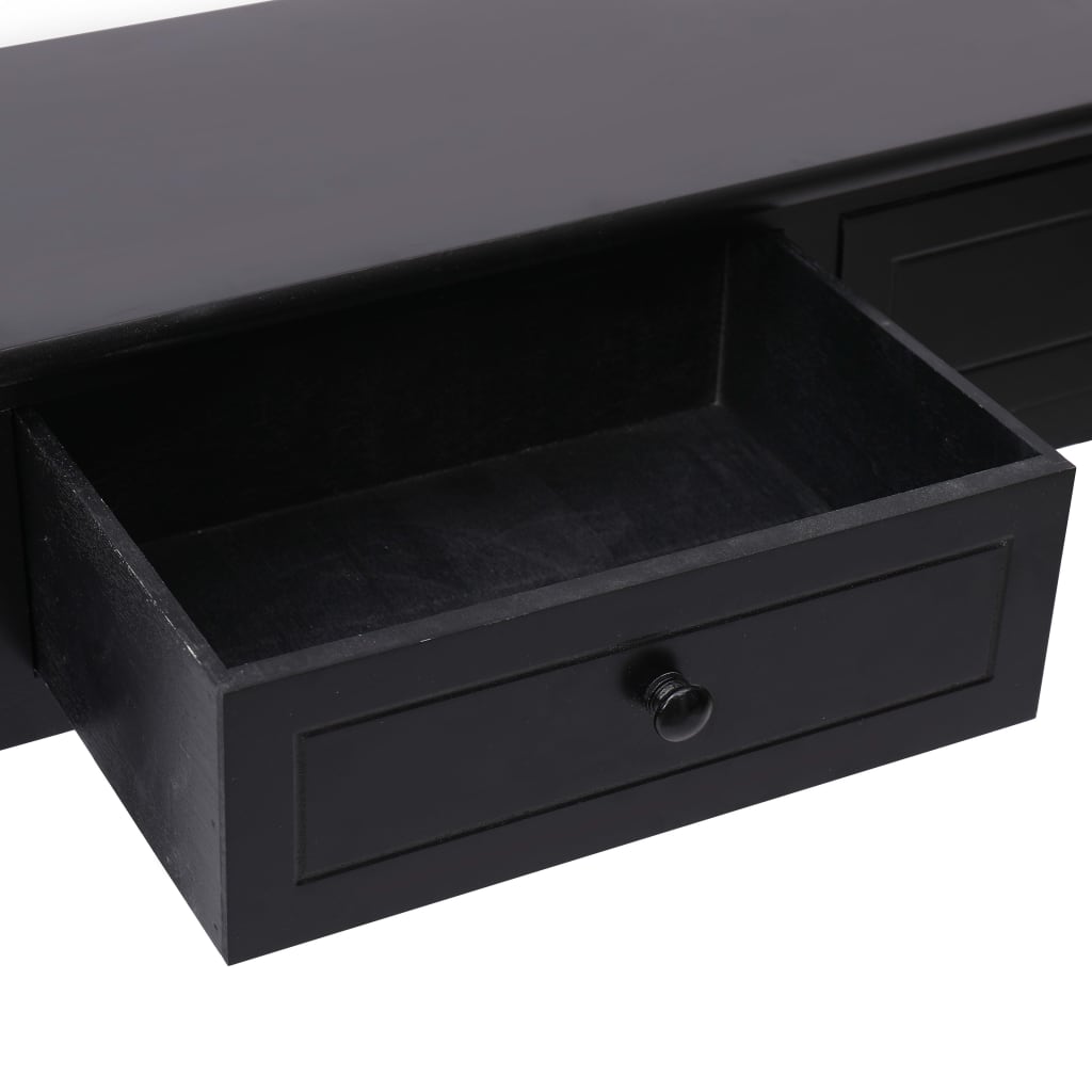 vidaXL Mesa consola de madera negra 90x30x77 cm
