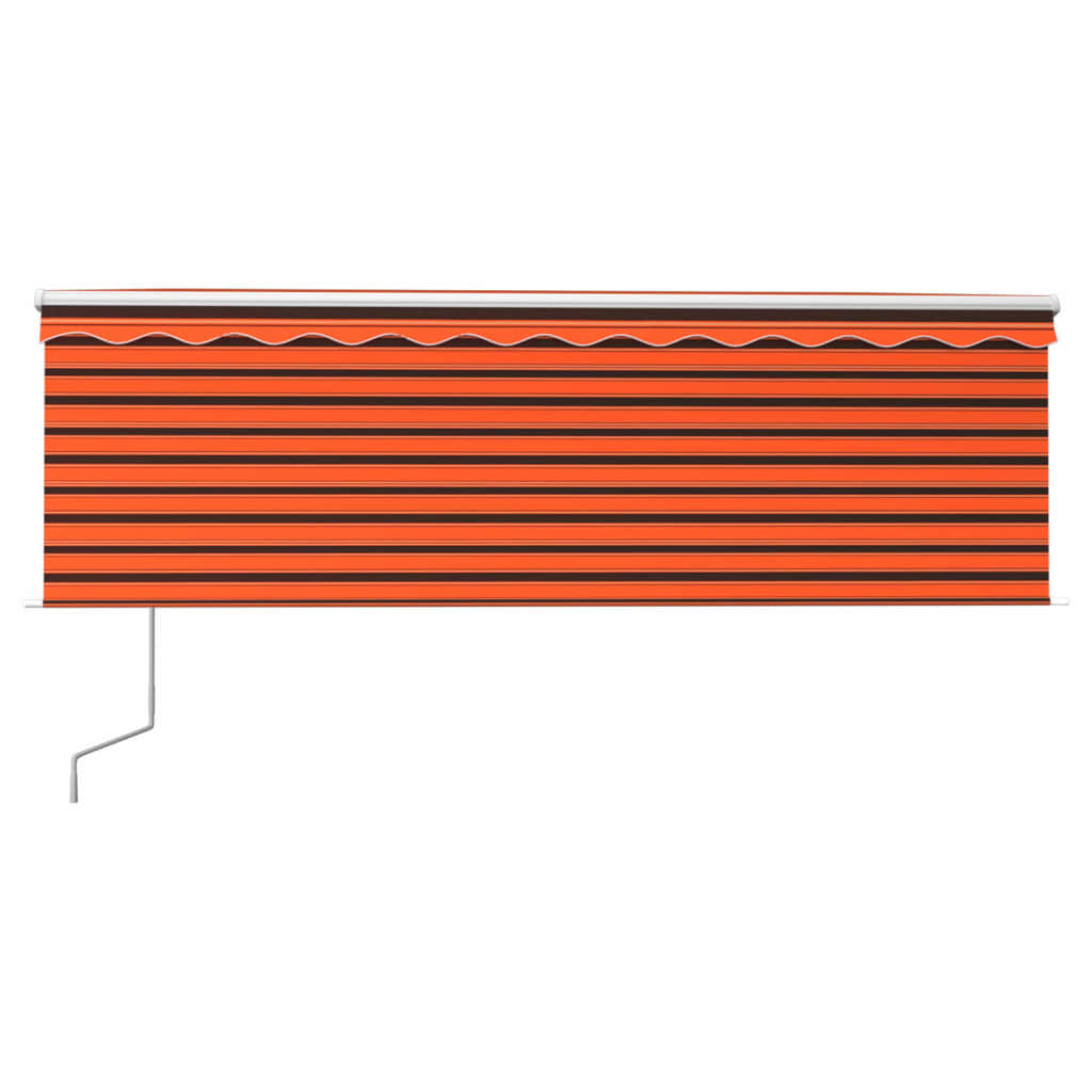vidaXL Toldo automático retráctil con persiana 4x3 m naranja y marrón
