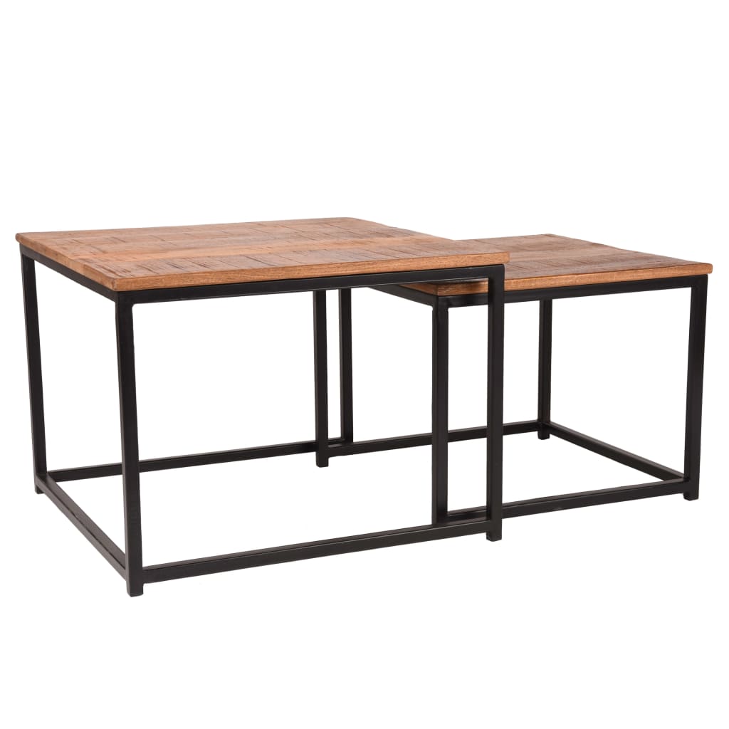 LABEL51 Juego de mesas de centro 2 piezas Couple madera/negro