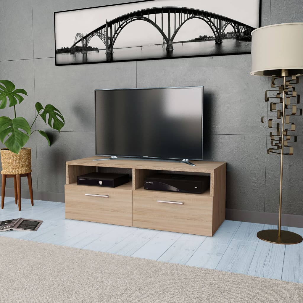 vidaXL Mueble para la televisión aglomerado color roble 95x35x36 cm
