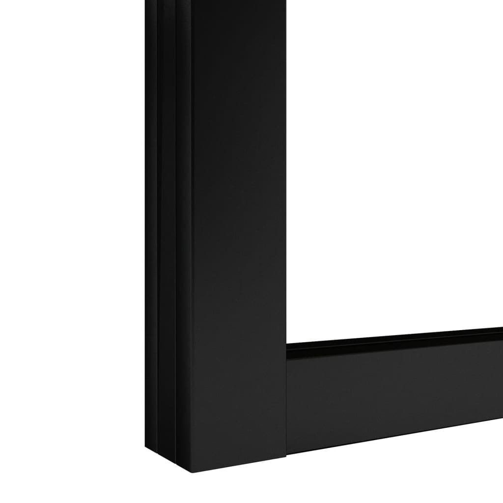 vidaXL Puerta corredera de aluminio y vidrio ESG negro 90x205 cm