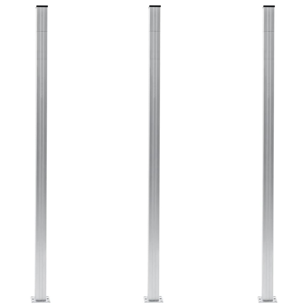 vidaXL Postes de valla 3 unidades aluminio 185 cm