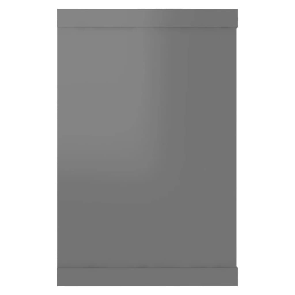 vidaXL Estante cubo de pared 6uds contrachapado gris brillo 60x15x23cm